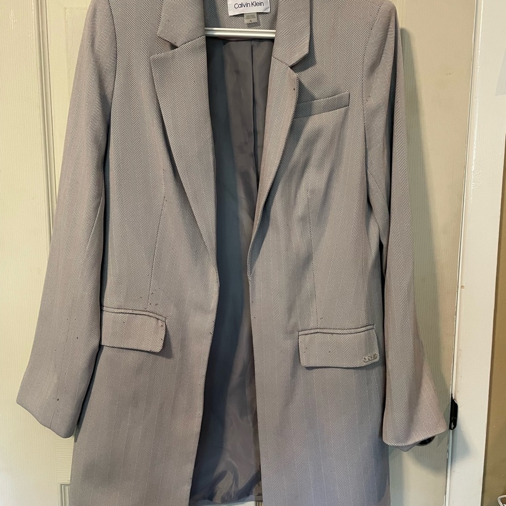 Calvin Klein Women's Light Gray Blazer